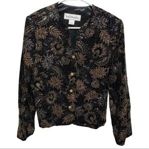Velvet Floral jacket Size 10